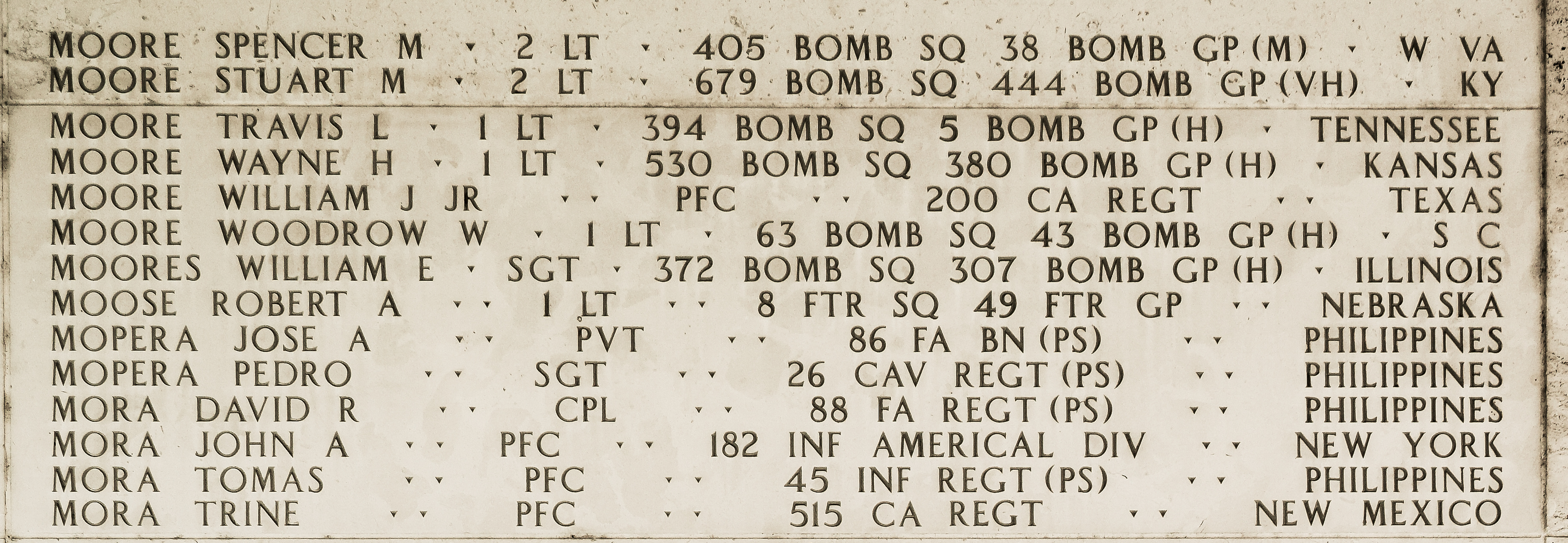 Wayne H. Moore, First Lieutenant